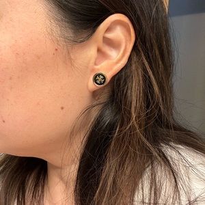 Tory Burch circle stud logo earrings